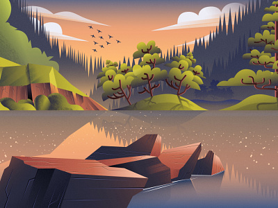 Situ Wulukut, Kuningan, Indonesia illustration landscape landscapes nature vector