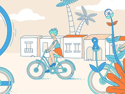 Dribbble Zonabici art bike design detail flat fun illustration illustrator lines progress vector vectors