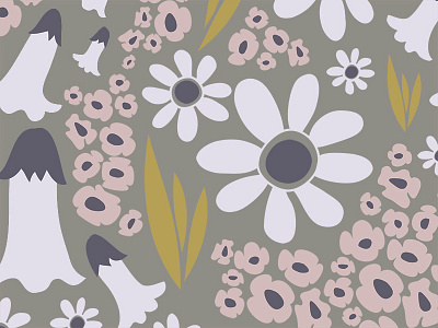 Daisies for Days pattern bells daisies design florals illustration illustrator pattern pinks repeat retro surface pattern vector