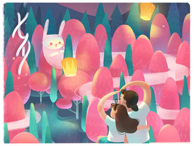 七夕 Chinese Valentine's Day chinese day lights moon rabbit the valentines wishing 七夕情人节