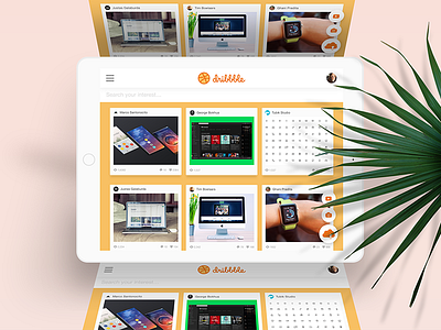DEBUT | First Throw, Hello Dribbble! Redesigned iPad App dribbble redesigned first shot first throw high fidelity ipad app mock up photoshop protopie sketch ux design visual design