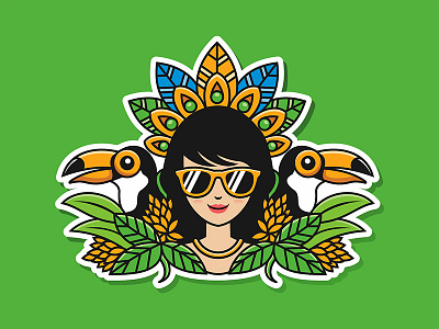 Playoff Brazil Sticker Design Contest By The Sensor brazil cartoon character cute design enjoy fun girl simple stickermule vector