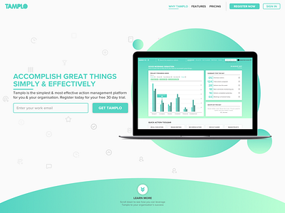 Landing Page gradient hero landing page simple software