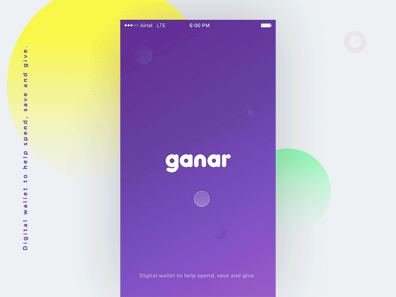 Login Interaction Design for Ganar animation design interaction kids wallet login manoj payments ui ux wallet