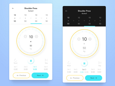 REPS Mobile App Design design fitness gym health mobile reps set tracking training ui ux workout