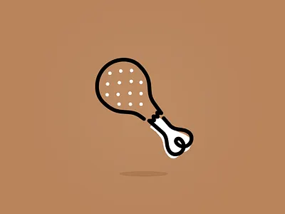 Drumstick 2d brown design flat graphics icon illustration logo shadow vector