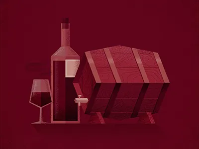 Wine time bottle design editorial glass illustration vector vino wine