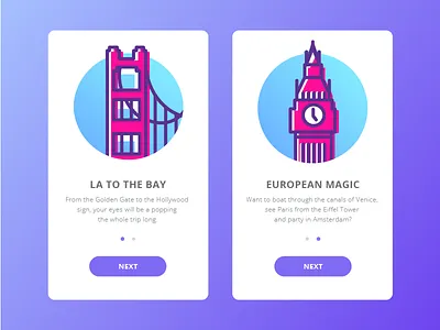 Travel App Screens big ben daily ui sf travel app ui ui illustration user interface