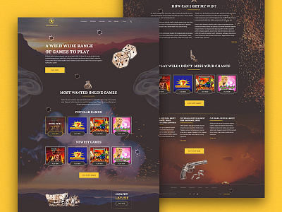 Gamble brown gable game website design wild west yellow