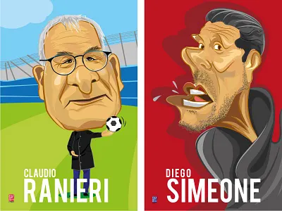 Caricature Vector caricature character coach flat football icon illustration player portrait ranieri simeone vector