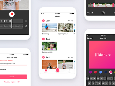 Video editing iOS app app design editing ios sketch ui ux video