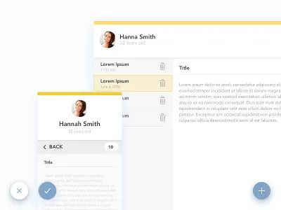 Responsive Notes Screen app clean medical health healthcare notes responsive web