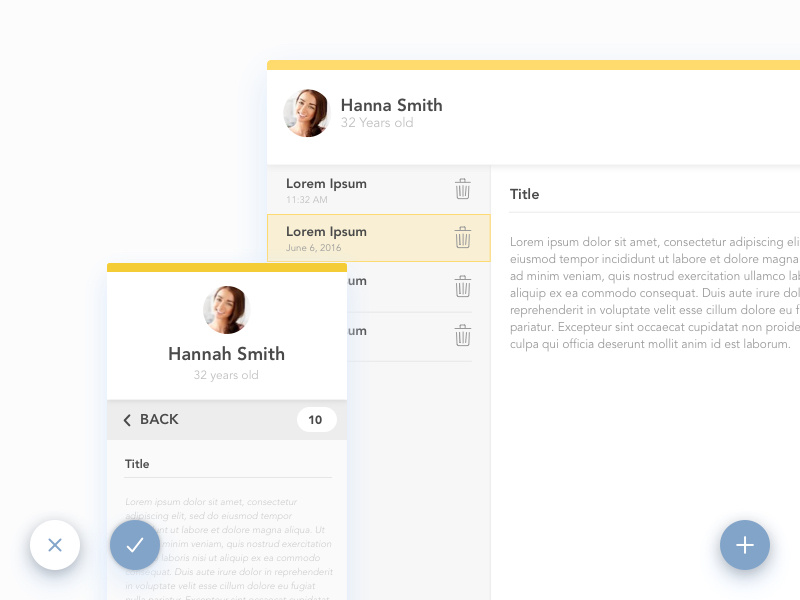 Example of Responsive Notes Screen