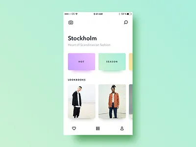 Fashion Discovery app concept fashion gradient ios lookbook minimal mobile stockholm ui