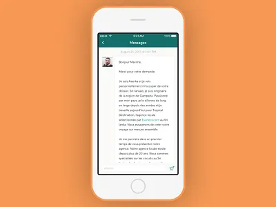 Messages colorful colourful evaneos flat iphone mobile trips ui