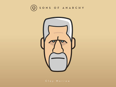 Faces Collection Vol. 01 - Sons of Anarchy - Clay Morrow 2d anarchy character clay head illustration logo ron perlman samcro sons tv series vector