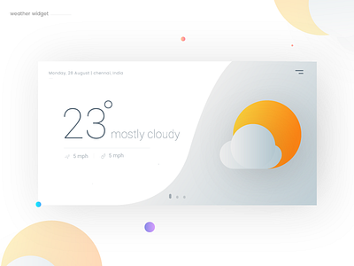 Weather - Daily UI:: #037 app bubbles cloudy color dailyui gradient mobile ui weather weather app weather widget