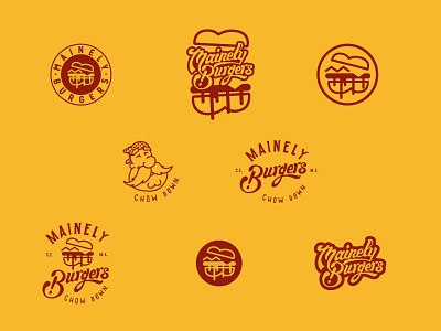 Mainely Burgers Sheet boston burgers cheese chef cook craft beer fast food illustration logo maine