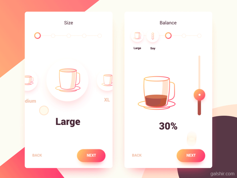 Coffee Maker Interface animation coffee flow interactions machine slider ui ux