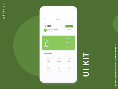 Pay Bill UI KIT bills ewallet reminder send money