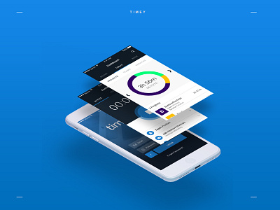 Timey app blue graph time time tracking tracking