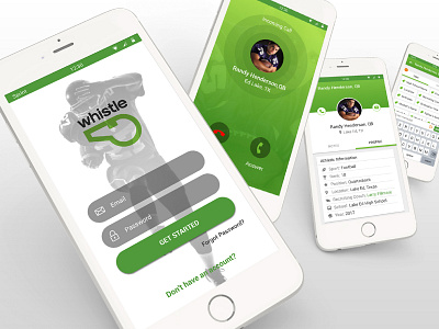 Whistle app basketball football green high school messaging sports student