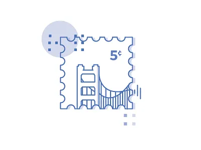Stamp blue dollar icon imaginative minimal sanfrancisco sf stamp tech valley
