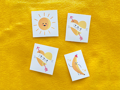 Temporary Tattoos banana honor illustration picnic summer sun tattoo