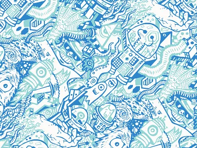 Squid Bikes Odd Characters Pattern action sports science fiction bike cyclocross identity kits logo patterns rad space squid bikes