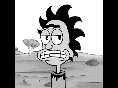 Rick 30's black illustration rickandmorty