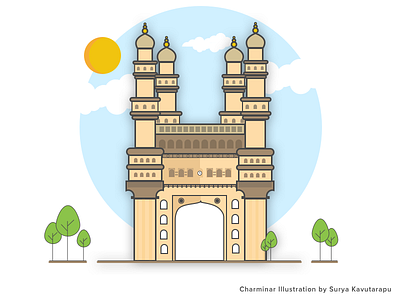 Shot 2 Charminar | Design Challenge_Design love art cartoon charminar historic hyderabad illustration india landmark vector