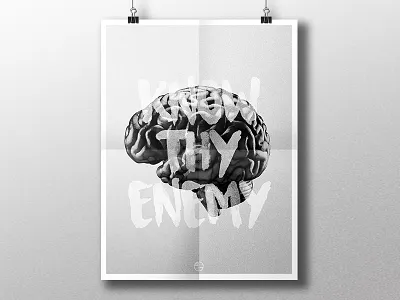 Know Thy Enemy anxiety brain depression enemy know mental health poster thy