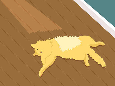Sunbathing Beans animals cat cats house illustration kitten shadow sleeping sun vector