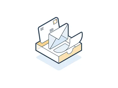 Inbox box curl float fly inbox letter light mail page paper tilt yellow