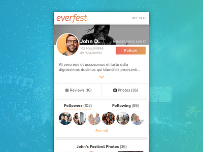 Everfest User Profile Concept account profile ui user profile visual design