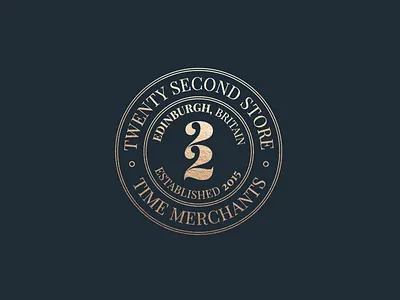 22ND Badge badge edinburgh gold identity logo number patch stamp typography uk vintage