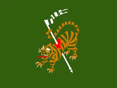 Tiger Banner animals banner flag spear speared stripes tiger