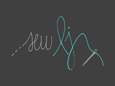 Sew Lj branding design hand drawn illustration logo vector