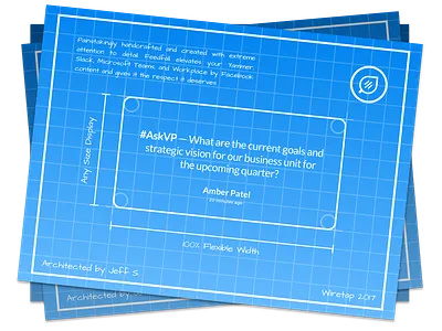 Feedfall Landing Page Blueprint Illustration architect architecture blueprint illustration realistic skeuomorphic