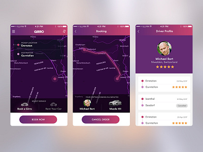 Girro App - Booking Screen #2 booking app car carpool graphic design mobile app onboard payment splash ui design user interface