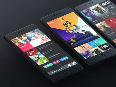 youku Dark-style flat flat design gif ios iphone timeline user experience user interface ux video youku