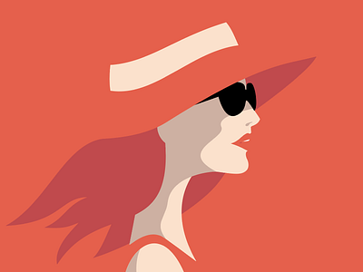 Day Out hat illustration lips red retro shadow sunglasses vector