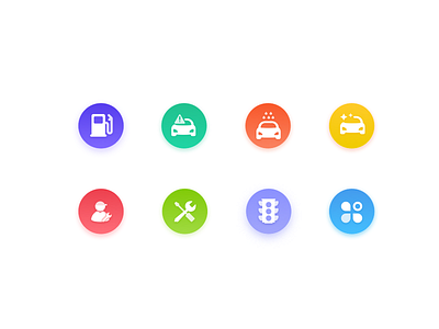 car repair icon car color gradient icon ios refueling wash