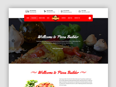 Pizza Builder- Online Pizza Making Restaurant PSD bar bistro cafeteria food food shop online food online pizza pizza pizza builder pizza restaurant pizza shop restaurant