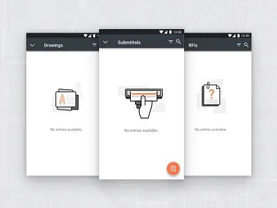 Empty State Screens construction drawings empty states graphics illustrations mobile web