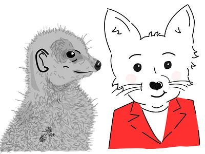 Unfinished, not very good, half-way... fox illo meerkat