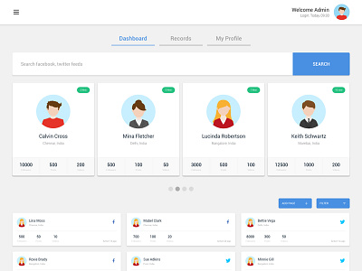 Social Connect dashboard