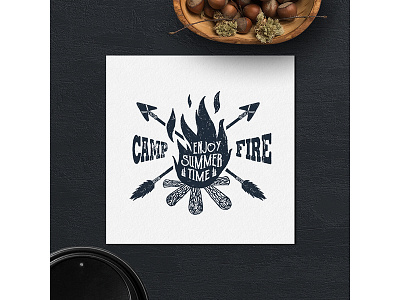 Camp Fire. Enjoy Summer Time! arrow camp fire summer