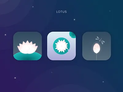 Daily UI #005 - App Icon appicon dailyui gradient icon lotus night pond ripple
