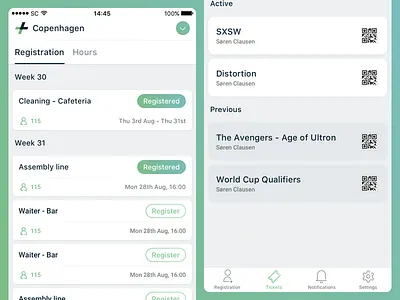 Shift Booking App booking ios shift tickets